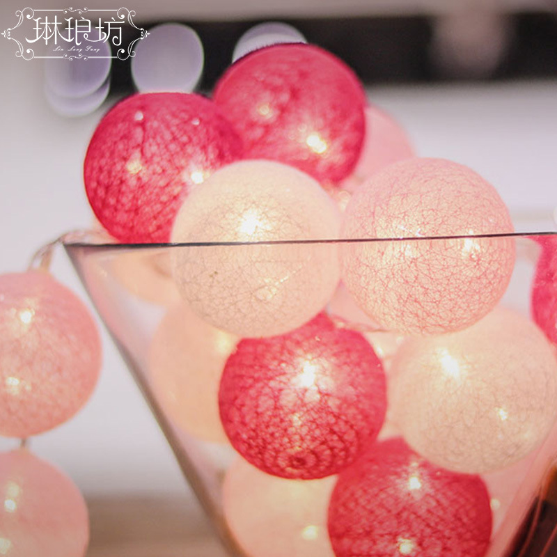 Bola de color caramelo luz tronco propuesta sorpresa macaron color luz cadena flor embalaje material decorativo sin batería