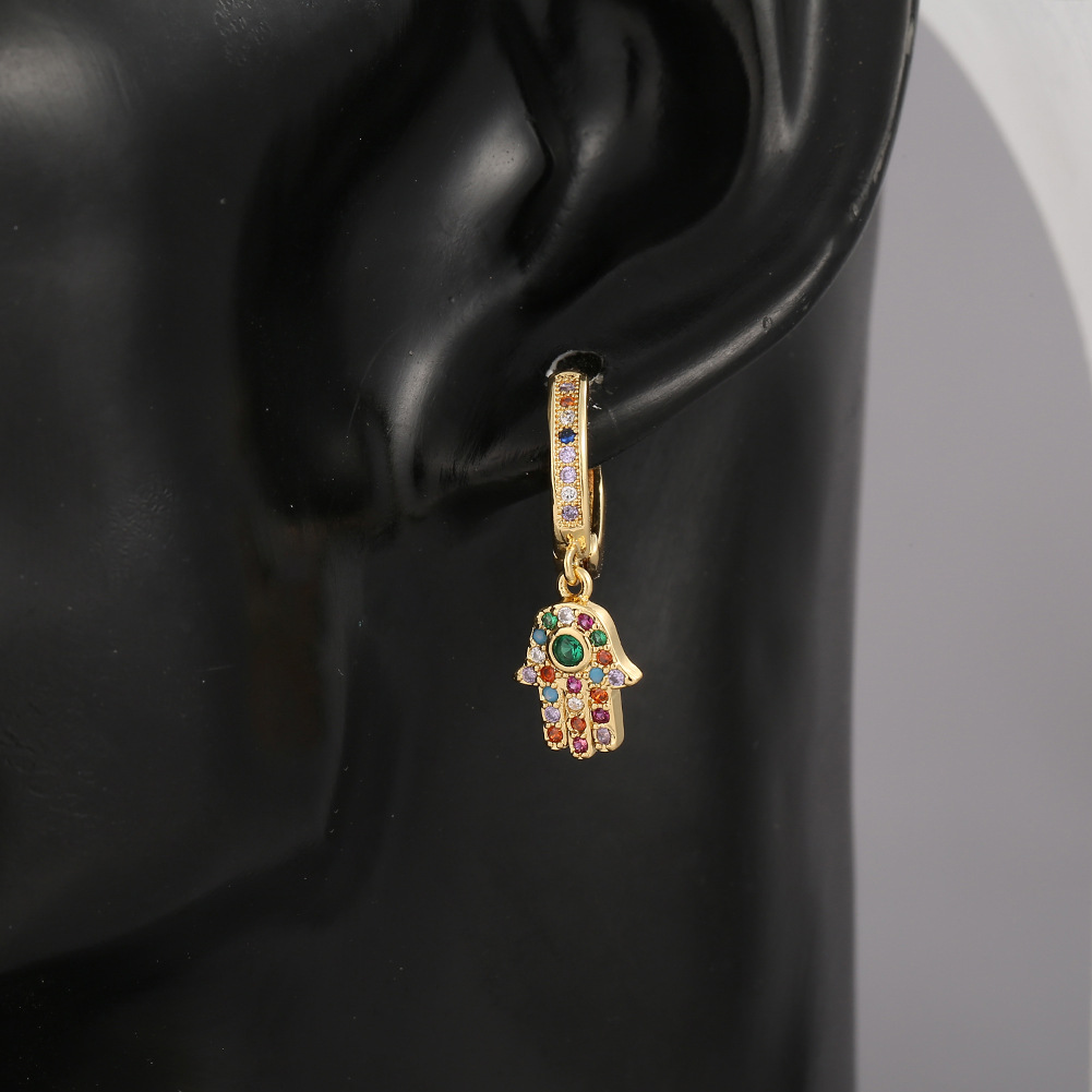 Boucles D&#39;oreilles Rétro Zircon display picture 8