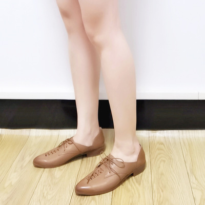 休闲鞋夏季款女2020真皮女鞋纯手工串花单鞋平底鞋软皮鞋英伦鞋子|ru