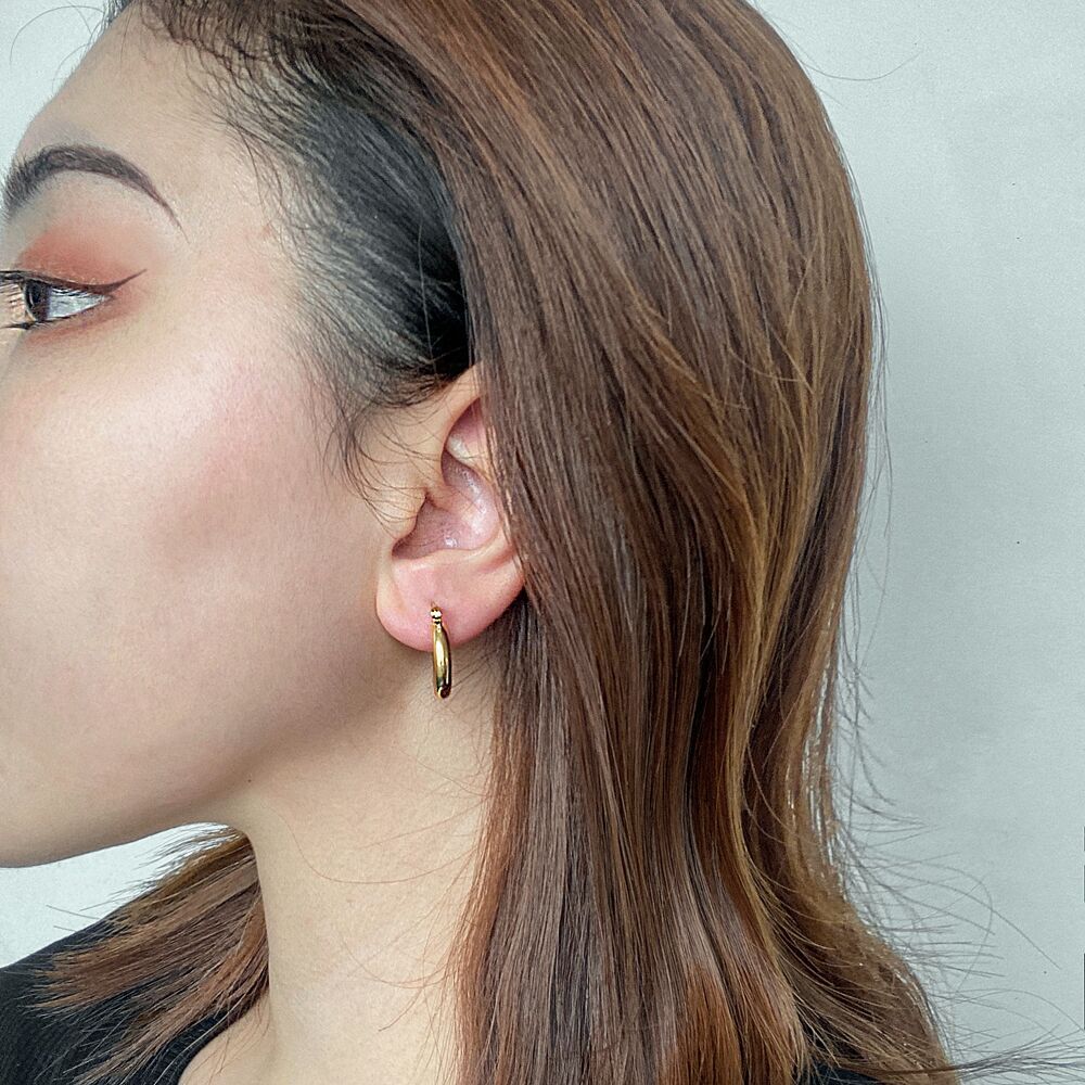 Daily Occasion 304 Stainless Steel Material U Shape Pattern 1 Pair Simple Style U Shape Plating 304 Stainless Steel 18K Gold Plated Stainless Steel Earrings