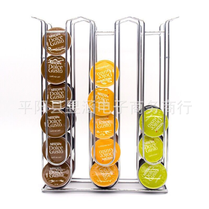 Soporte de cápsulas para café Dolce Gusto o Nespresso, organizador giratorio de acero inoxidable para cocina