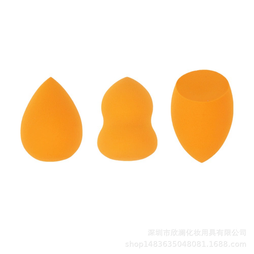 Makeup sponge set, 3-piece water-drop & gourd shapes, non-latex, expands when wet