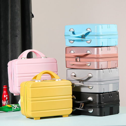 New Korean style Macaron 14-inch portable cosmetic case with printed LOGO mini lightweight cosmetic bag small suitcase