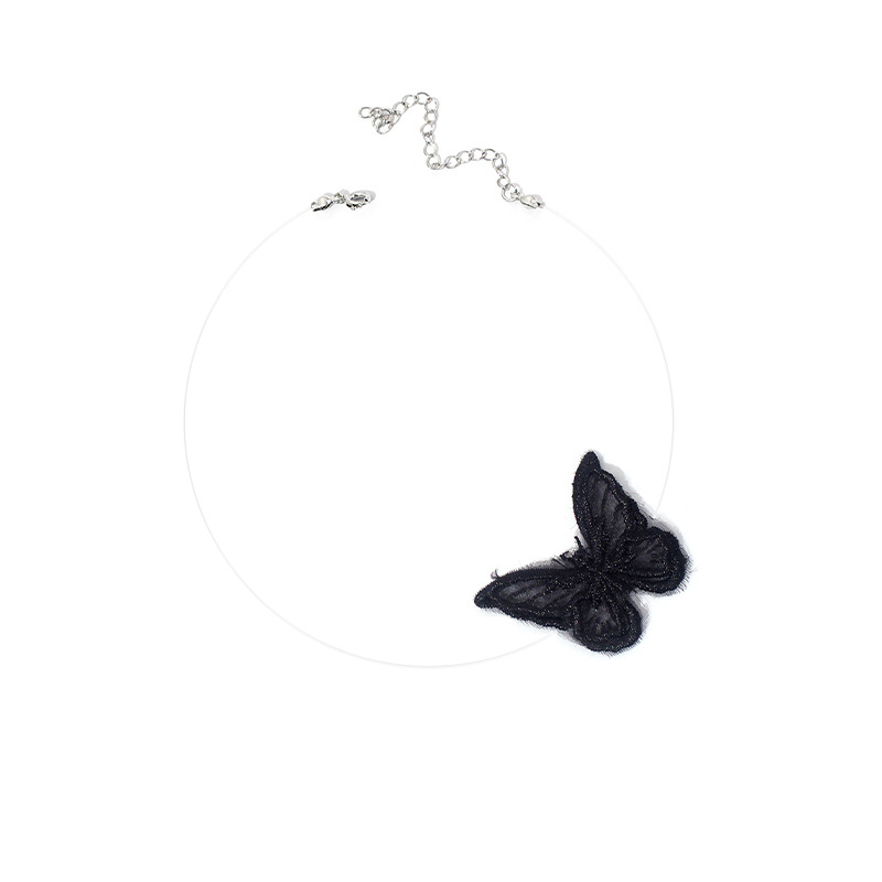 Ligne De Poisson Transparente Collier Papillon Simple Dentelle Fée Clavicule Collier Mode Femmes Collier Chocker display picture 3