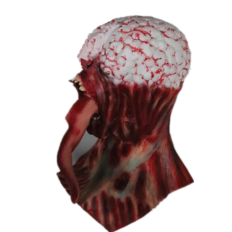 Halloween horror fantasma cara máscara larga lengua fantasma sin cerebro horror miedo casa embrujada accesorios tocados Amazon Venta caliente