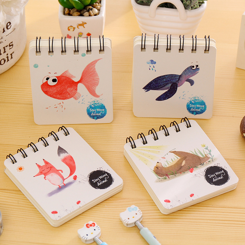 韓國可愛卡通小本子便攜線圈本筆記本記事本隨身迷妳便簽本口袋本