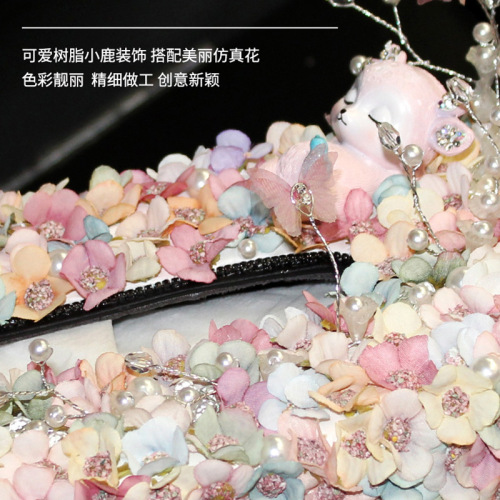 Car tissue box, simulated flower, car decoration, fashionable ornament, paper box holder, creative car in-car napkin box