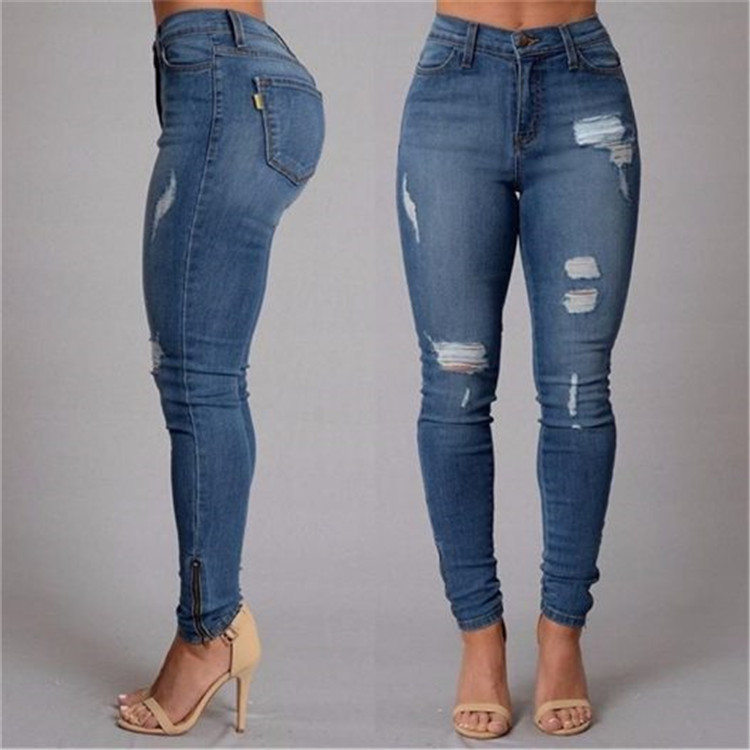 slim torn jeans nihaostyles clothing wholesale NSWL84307