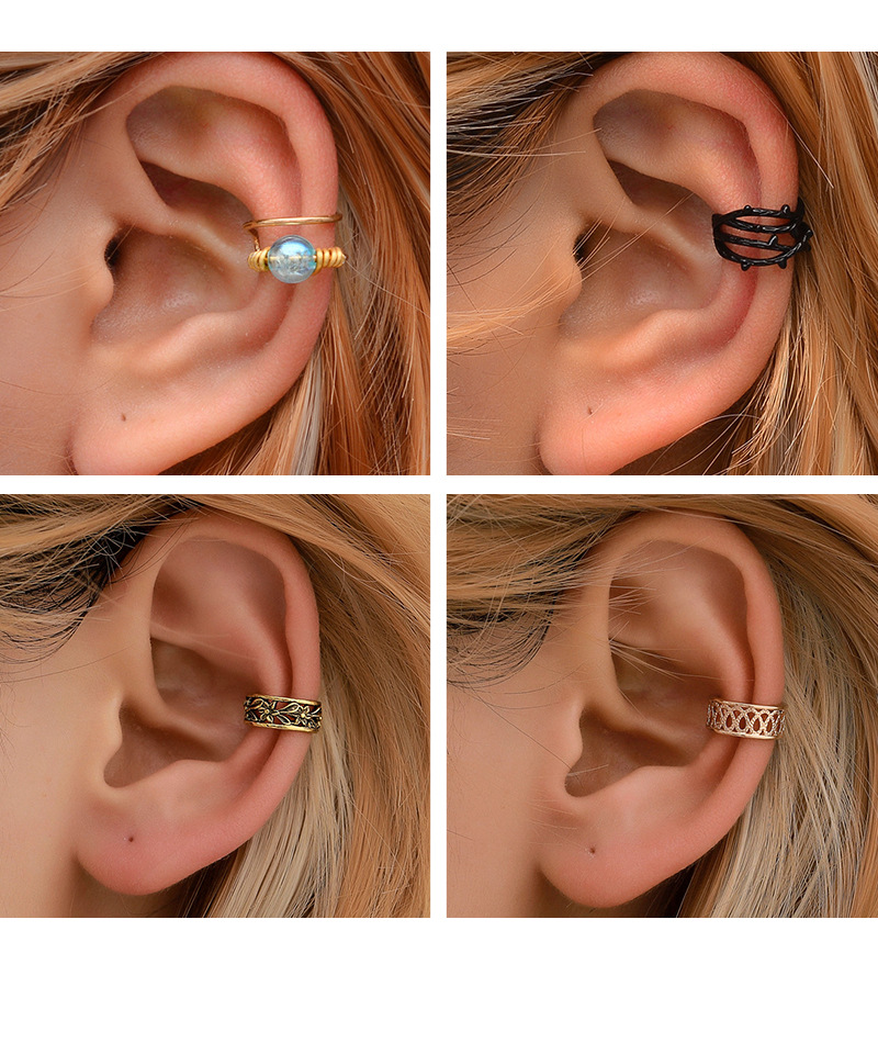 Ear Cuff Retro C-shaped Ear Clip Leaf Ear Bone Clip Cartilage U-shaped Earrings Wholesale Nihaojewelry display picture 6