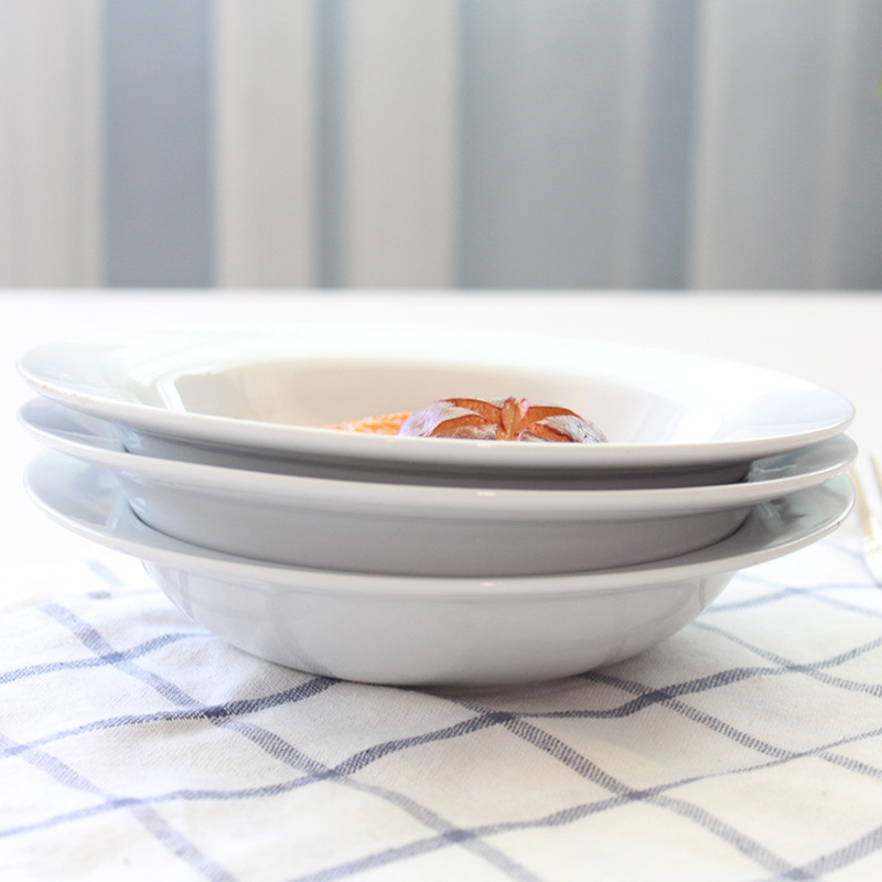 7 pulgadas sombrero de paja placa cerámica plato sopa occidental dinnerplate