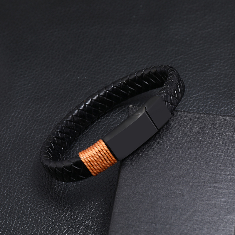 retro black braided stainless steel menu0027s bracelet