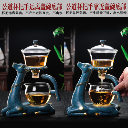 Factory direct sales Japanese-style fully semi-automatic heat-resistant glass teapot magnetic tea maker lazy teapot heat-resistant