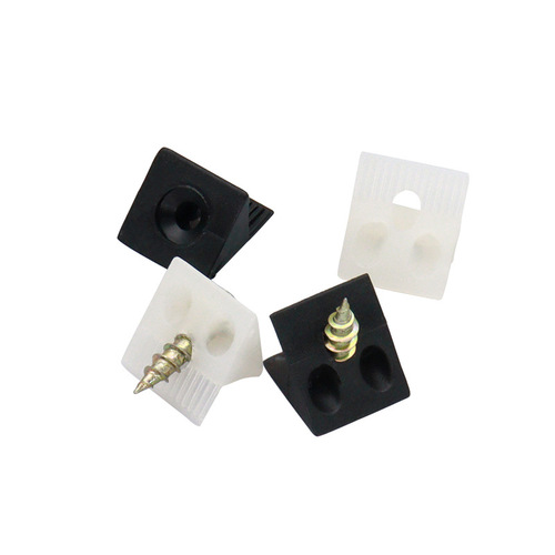 Diswei factory direct sales white back plate buckle with self-tapping screws plastic corner code wardrobe cabinet shelf holder