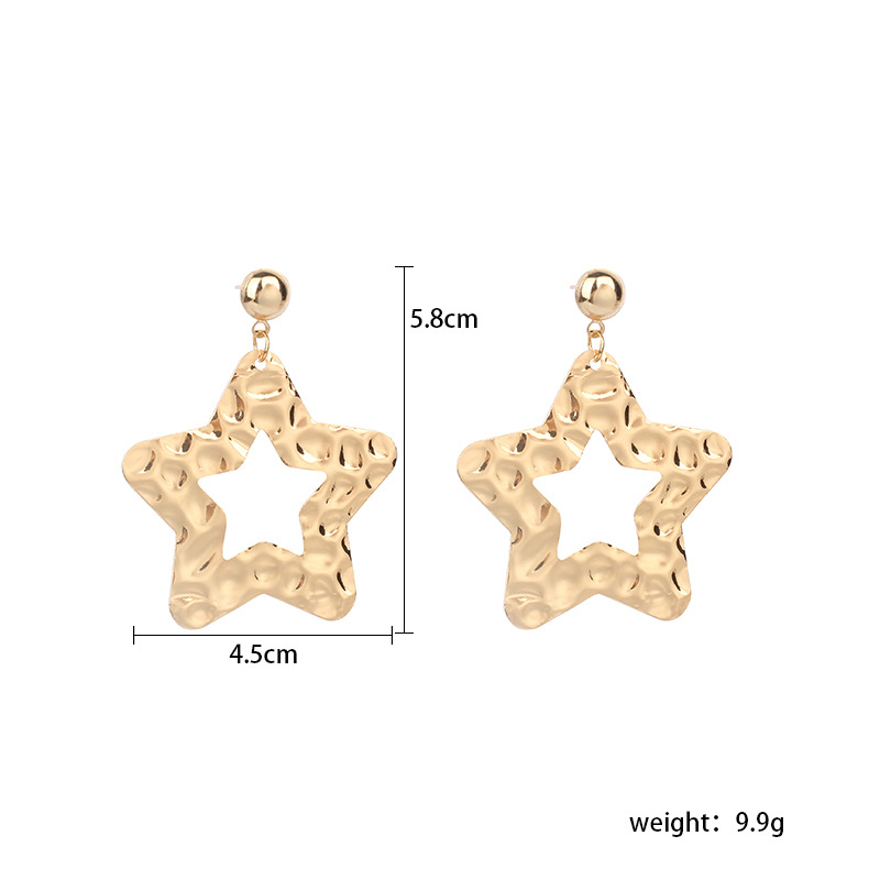 9g Weight Earrings Classification Wedding, Travel, Birthday, Festival Occasion Women'S Gender Gold, Silver Color Simple Love Star Retro Earrings Wholesale Nihaojewerly 8