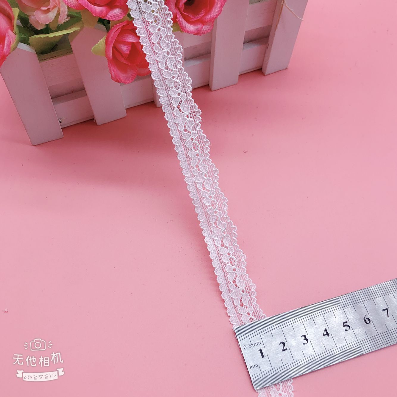 厂家直销 婚纱辅料 弹力花边 法式蕾丝 蕾丝面料 DIY花边 1.5cm宽