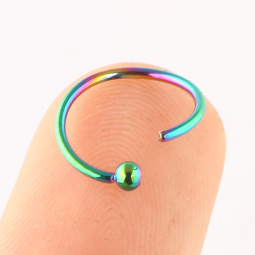 European American Fashion Stainless Steel Nose Ring Flower Design Nose Stud Lip Curved Barbell Ear Cartilage Earring detail image 7