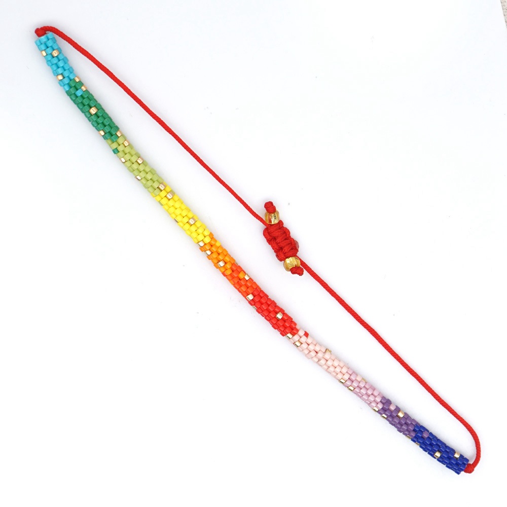 5g Weight No Inlaid Inlay Material Bracelets Classification Anniversary, Business, Travel Occasion Geometric Pattern Unisex Gender Simple Style Style Bohemian Style Beaded Rainbow Bracelet 14