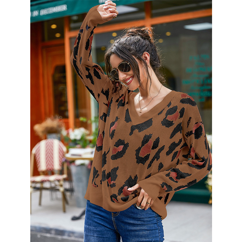 loose V-neck long-sleeved sweater NSSA25930