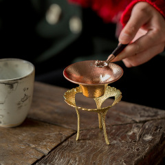 Pure tin tea strainer copper filter tea filter tea leaf filter tea separator tea filter household kung fu tea set accessories tea ceremony 