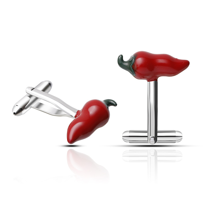 Korean Style Accessories Men's Shirt Sleeve Nails Creative Red Pepper Spicy Business French Cufflinks Cufflinks Korean Style Accessories Men's Shirt Sleeve Nails Creative Red Pepper Spicy Business French Cufflinks Cufflinks