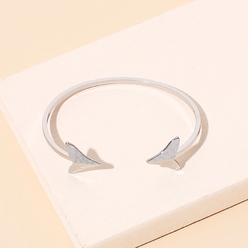 9g Weight Wedding, Travel, Birthday, Festival Occasion Women'S Gender Gold, Silver Color Open Arrow Pure Copper Metal Bracelet 2