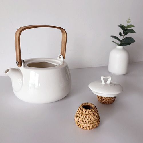 Vietnamese rattan lid rest for teapot, tea set accessory, tea ceremony spare parts, decorative item, Instagram style