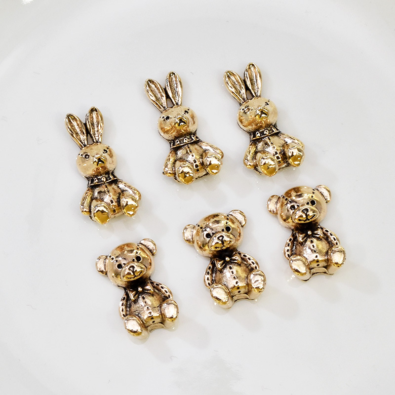10 Pcs/package Cute Rabbit Bear Alloy Plating Pendant Jewelry Accessories display picture 1