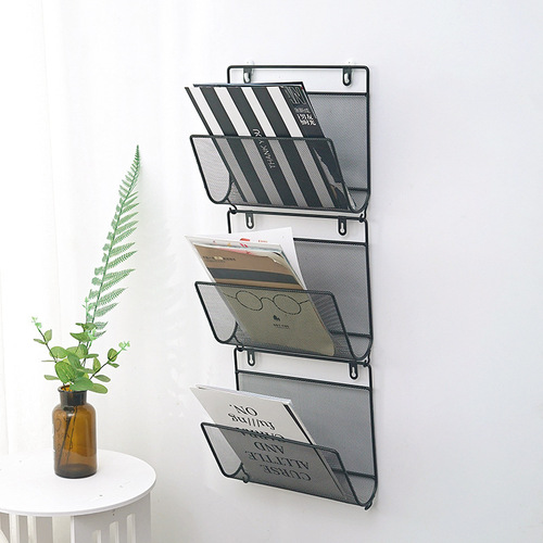 Nordic ins iron wall hanging wall bookshelf storage rack wall magazine rack simple living room book rack