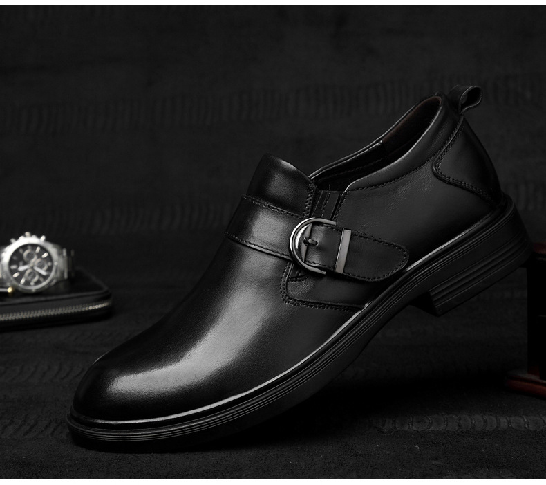Men's Leather Casual Shoes Crocodile Pattern Business Footwear_voghion.com