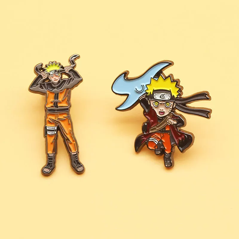 Пуговица-брошь с Naruto, японский мультфильм, милый, металл эмаль, значок для любимого, украшения, булавка