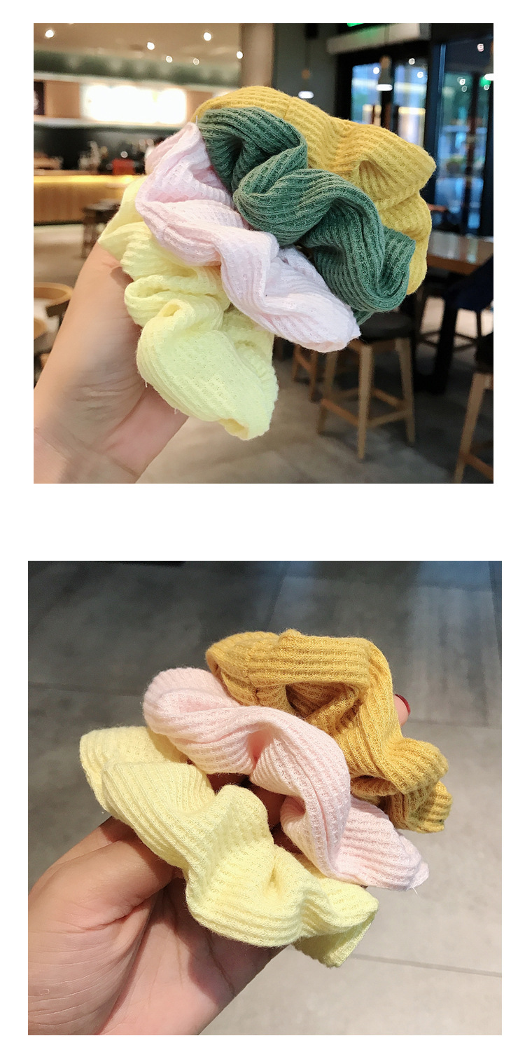 Korean  Simple Striped Fabric Hair Scrunchies  Solid Color Diagonal Stripes Small Cute Ball Head Rubber Band Wholesale Nihaojewelry display picture 3