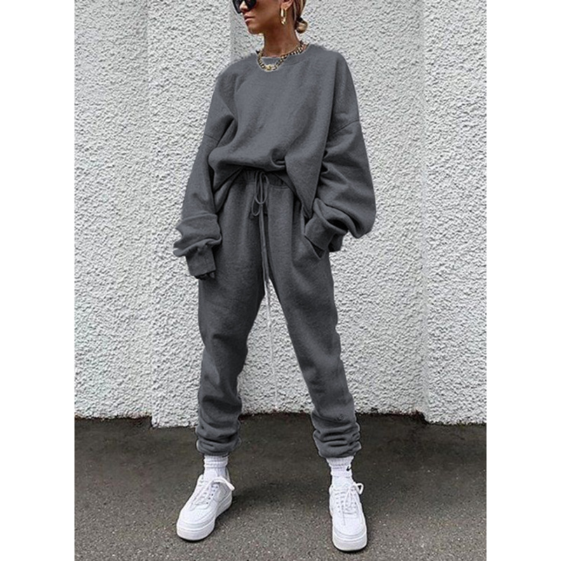 solid color long-sleeved trousers loose casual set NSZH18629