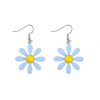 Hypoallergenic silver needle solar-powered, earrings, flowered, simple and elegant design