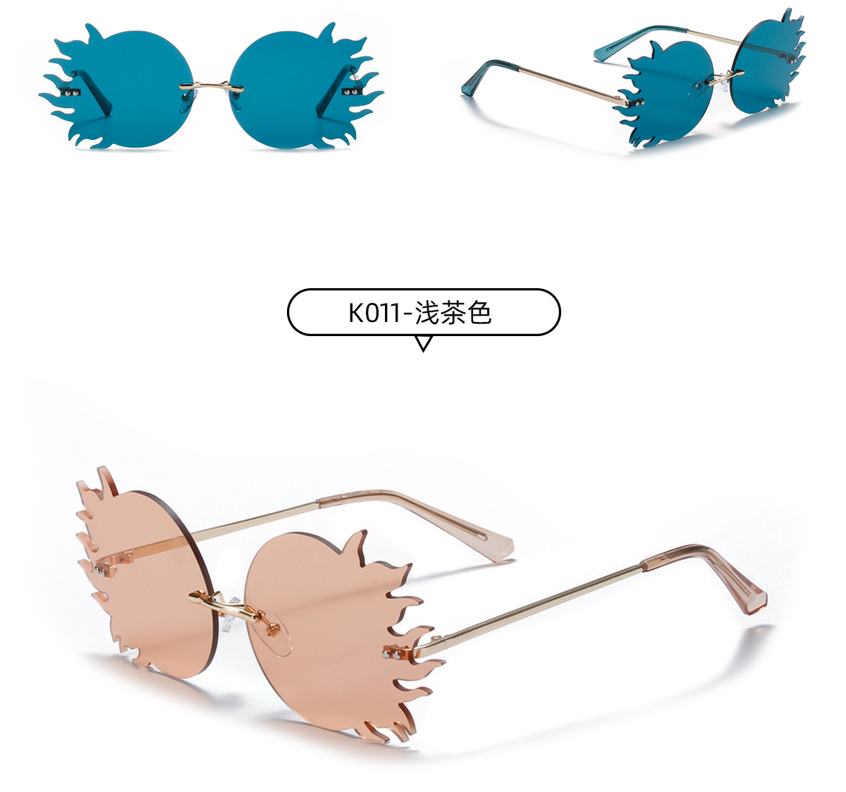 Retro Fashion Party Metal Sunglasses display picture 4