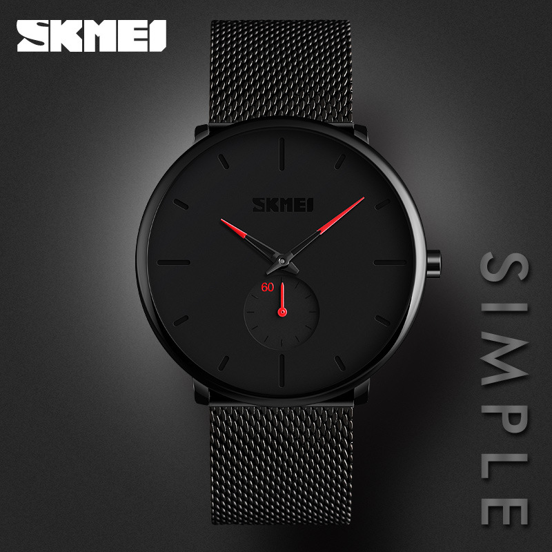 Skmei moda personalizada reloj hombres casual malla cuarzo impermeable reloj pareja reloj 9185