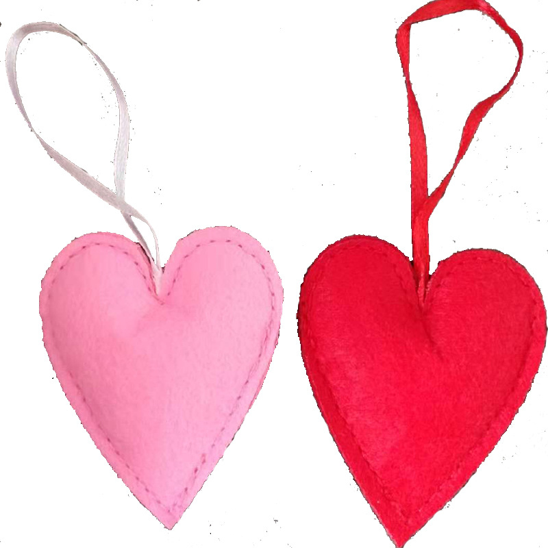 廠家直銷情人節愛心毛氈挂件亞馬遜熱銷情人節裝飾挂件支持定制