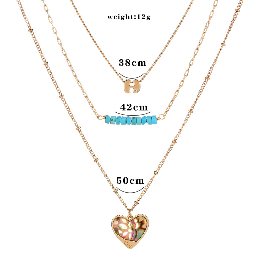 New Hot-selling Multi-element Natural Abalone Pearl  Combination Metal Multilayer Alloy Necklace display picture 11