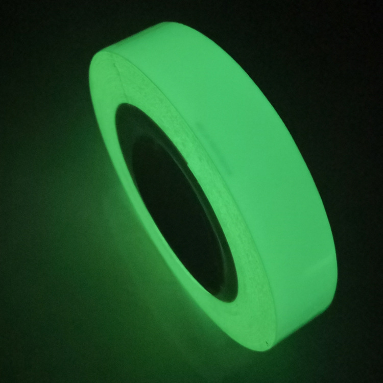 厂家直销 PET夜光膜 亮面不干胶 安全警示贴 2.5cm*10米发光胶带