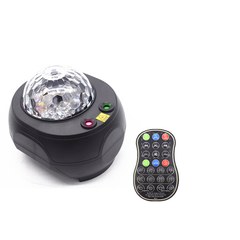 Nueva lámpara de láser cielo estrellado lámpara de proyección atmósfera lámpara Bluetooth música USB cielo estrellado llama patrón de agua LED luz de la noche
