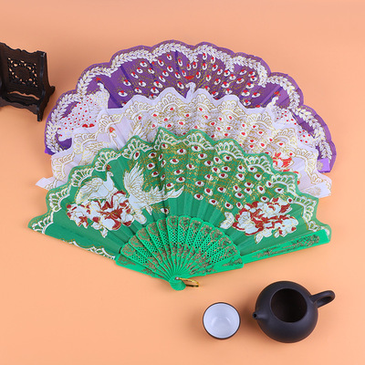 厂家直销 中国风烫金扇子 咏春蕾丝舞蹈扇子 新款舞蹈折扇|ru