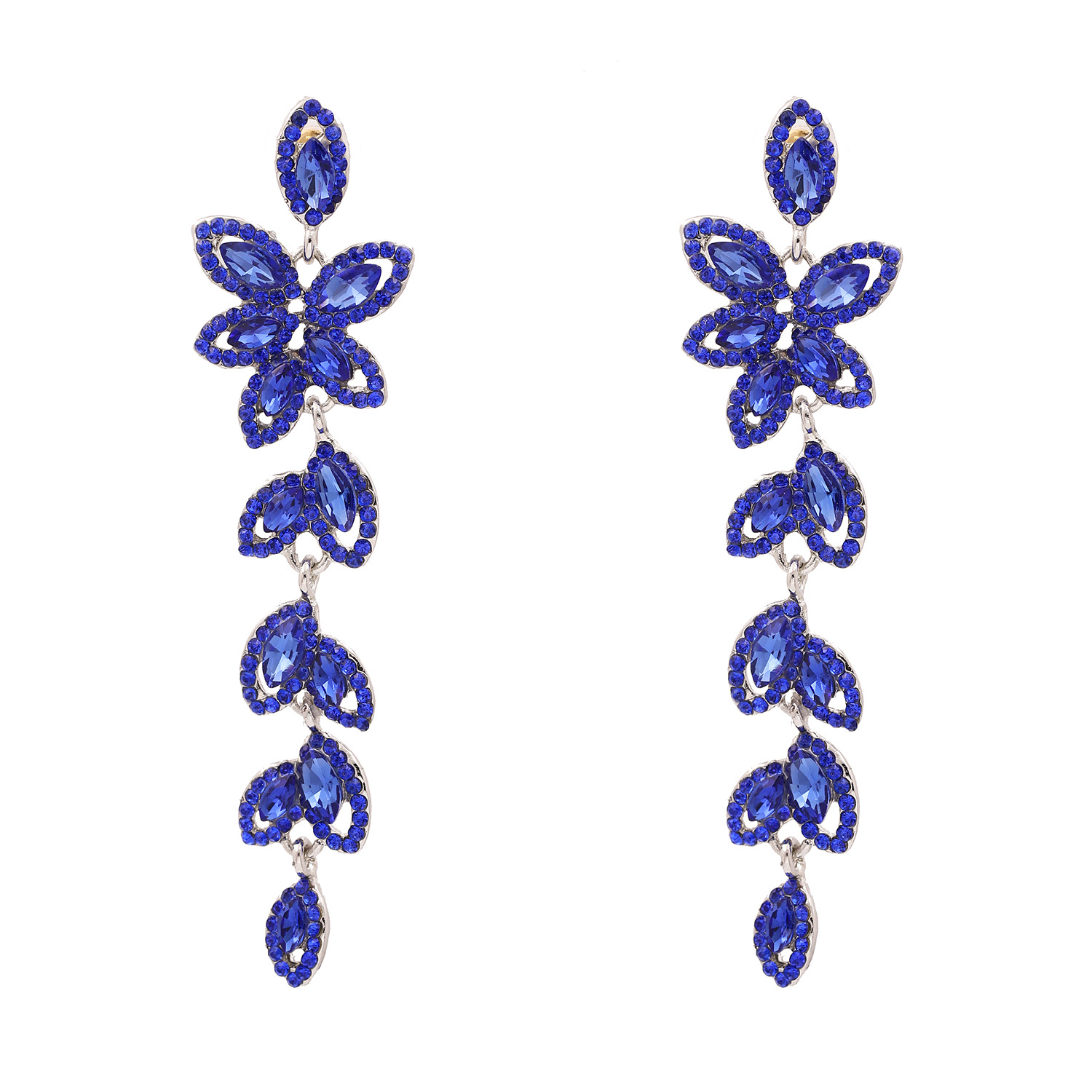 Earrings Fashion Creative Models Alloy Diamond Leaf Earrings Wholesale Nihaojewelry display picture 6