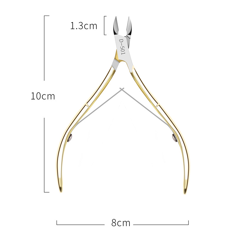 Directo de fábrica herramientas de uñas de acero inoxidable cortaúñas D501 tijeras de piel muerta ranura de uñas incrustado uñas oblicuo tijeras de uñas
