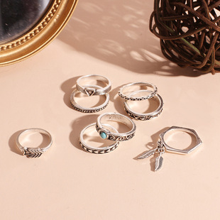 9g Weight Women'S Gender Fashion Pearl Rhinestone Alloy Ring Set 4