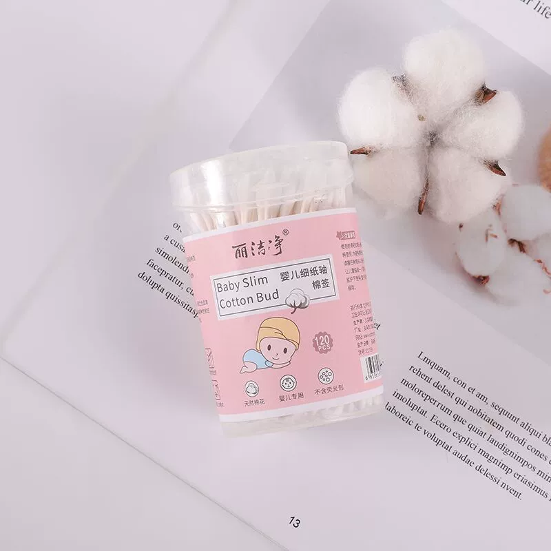120 шт. Новорожденный тонкий бумажный вал безопасность двойная голова ухо нос Уход за пупком ватный тампон
