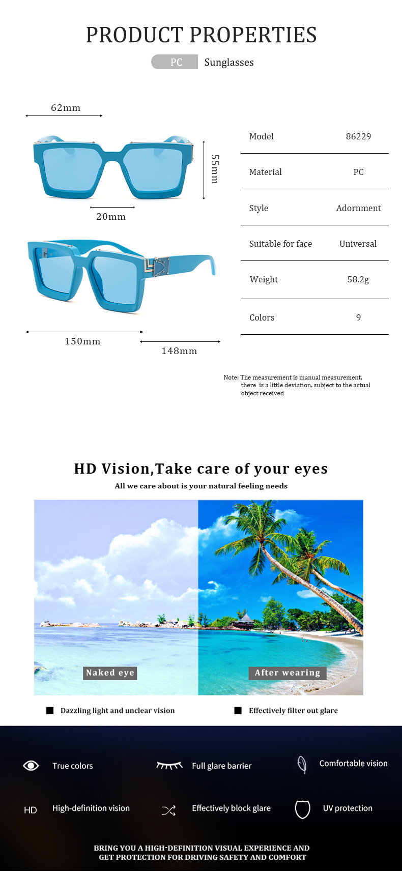 Mode New Style Big Frame Sonnenbrille display picture 18