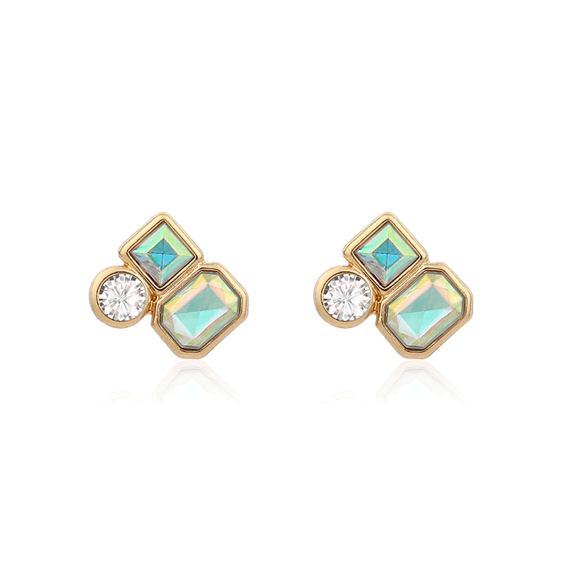 5g Weight Earrings Classification Housewarming, Anniversary, Business, Wedding, Travel, Birthday, Festival Occasion Geometric Pattern Women'S Gender Gold Color New Ladies Fashion Zircon Alloy Golden Simple All-match Earrings Wholesale Nihaojewelry 6
