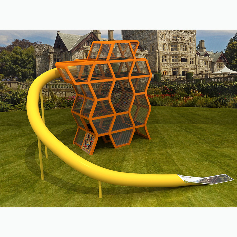 户外不锈钢组合滑梯定制公园景区大型非标儿童游乐设施设备厂家|ru