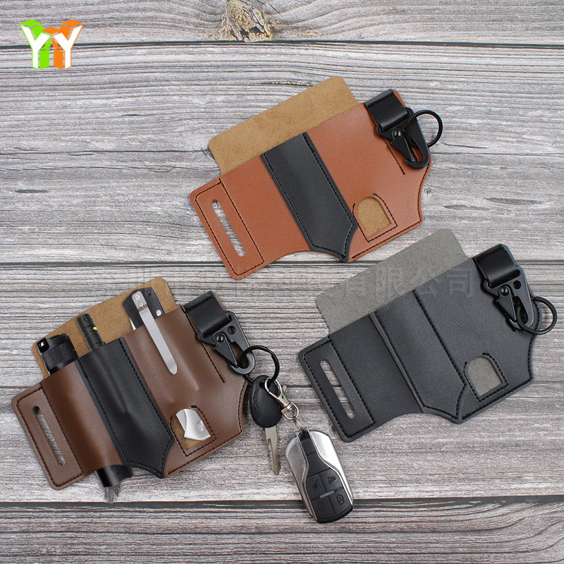 Cross-border en stock EDC herramienta táctica caso de cuero al aire libre bolsa de la cintura de almacenamiento de la linterna al aire libre supervivencia de la cintura colgando billetera