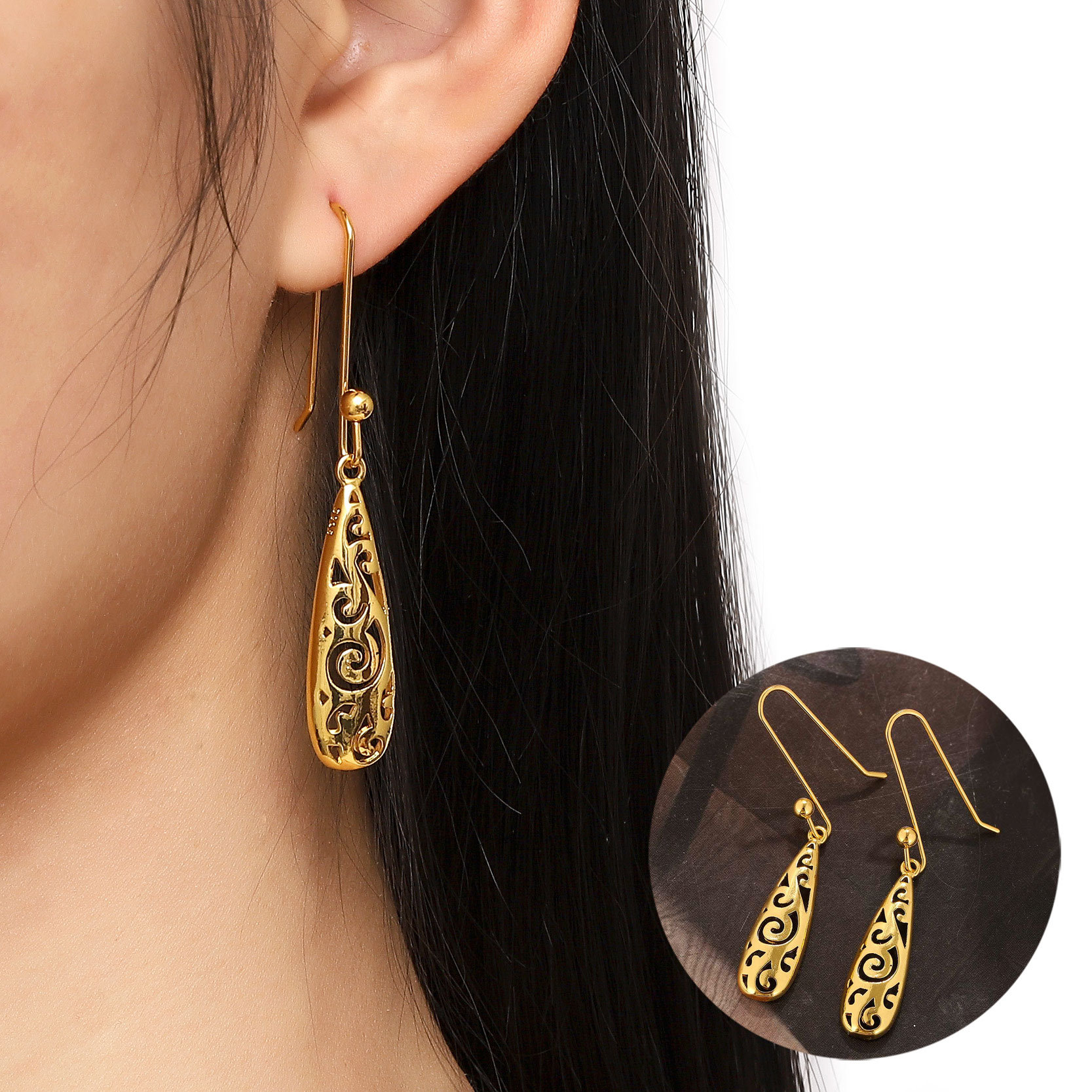 15g Weight Drop Earrings Classification 1 Pair Simple Style Water Droplets Alloy Plating Women's Drop Earrings