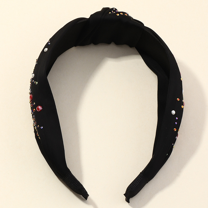 Korean  New Wide-brimmed Solid Color Fabric Headband display picture 6